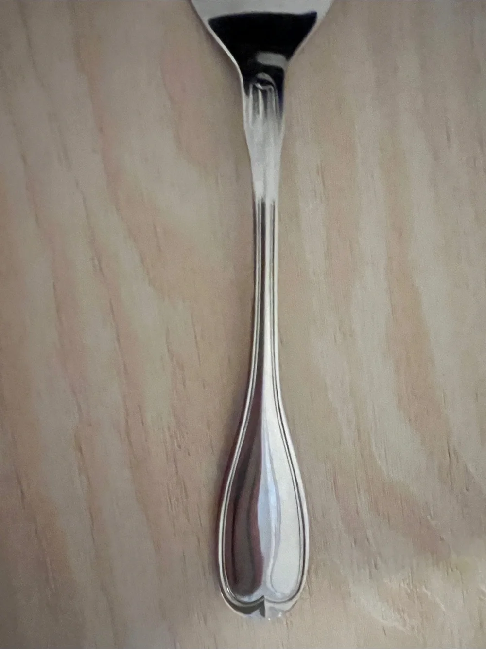 Source Unknown Polished Silver Three-Prong Serving Fork
